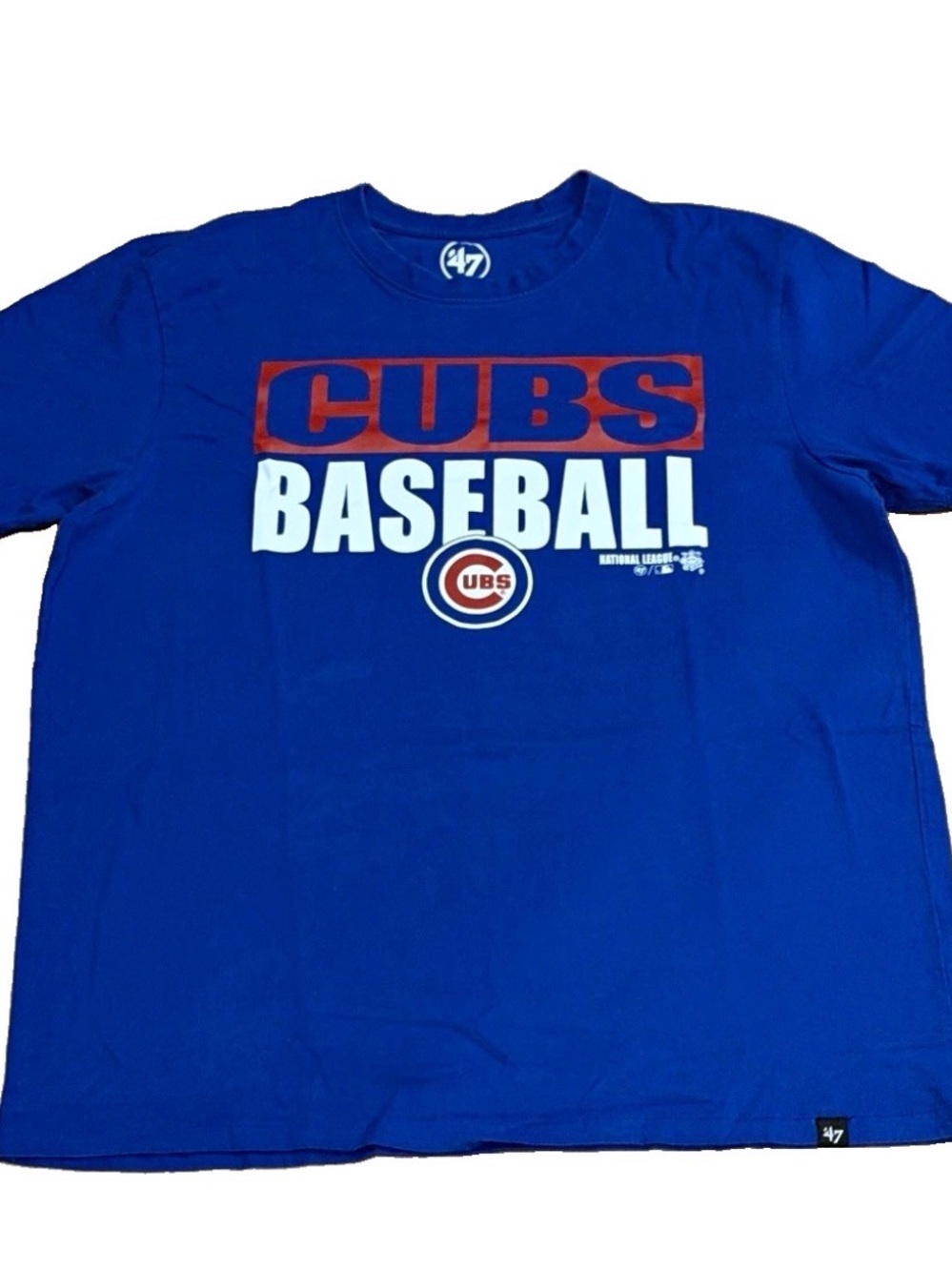 47 Kids Royal Blue Cubs Baseball Graphic Tee with Red & White Print